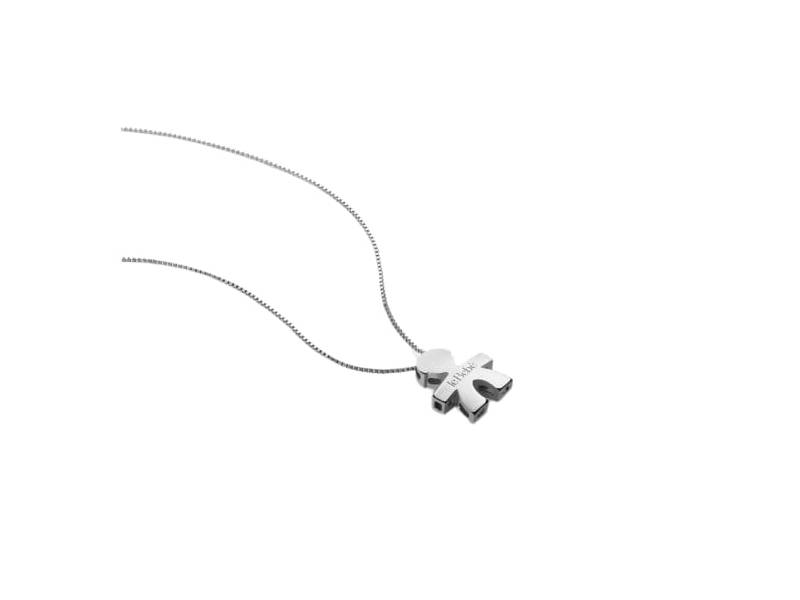 18KT WHITE GOLD NECKLACE WITH BOY SILHOUETTE I TESORINI LE BEBE' LBB920